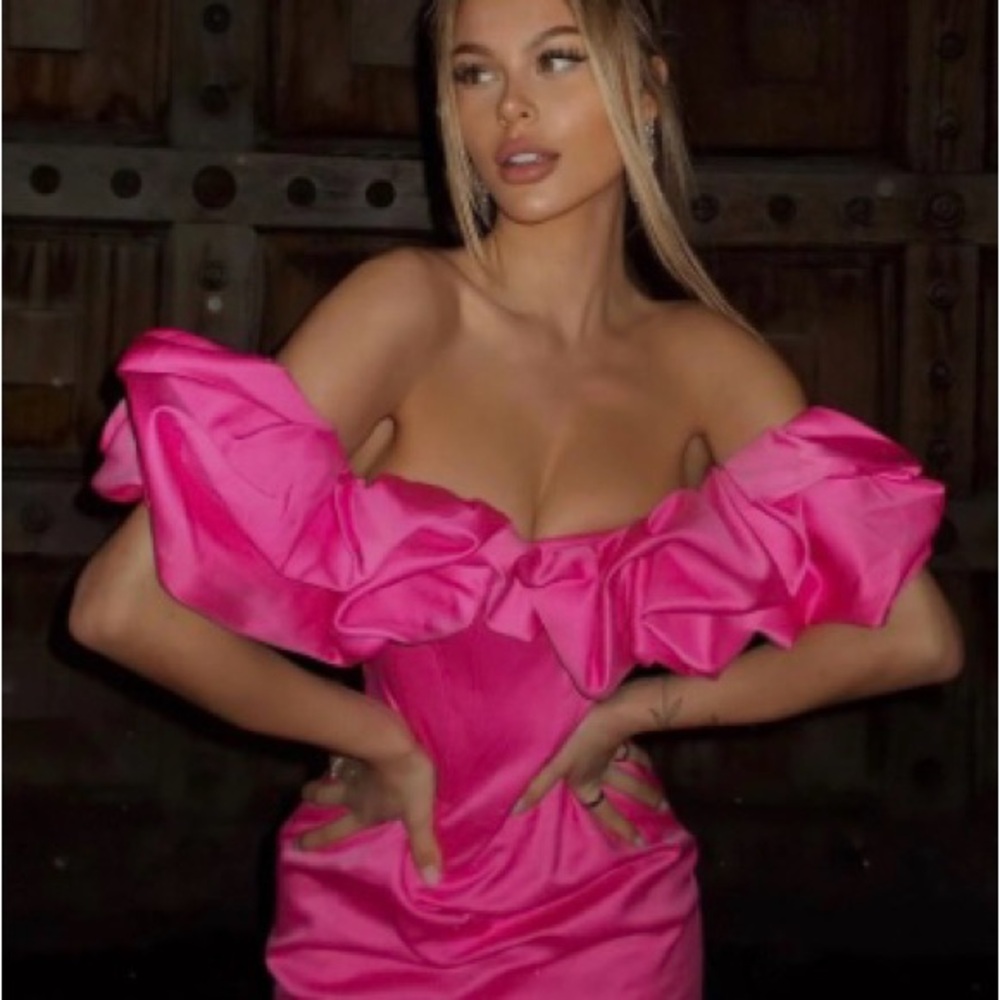 Fashion Nova Throwing It Back Mini Dress - Hot Pink Size S